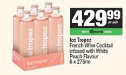 Ice Tropez French Wine Cocktail Infused With White Peach Flavour-6 x 275ml Per Pack