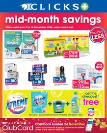 Clicks : Mid-Month Savings (09 December - 16 December 2025 While Stocks Last)