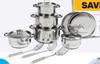 Tissolli 15 Piece Stainless Steel Cookware Set (725339)-Per Set