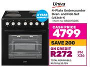 Univa 4 Plate Undercounter Oven & Hob Set U336B-1 (850013085)