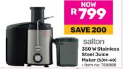 Salton 350W Stainless Steel Juice Maker SJM-40 (758888)