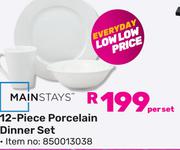 Mainstays 12 Piece Porcelain Dinner Set (850013038)-Per Set