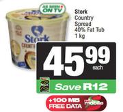 Stork Country Spread 40% Fat Tub-1Kg Each