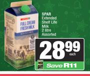 Spar Extended Shelf Life Milk Assorted-2L Each