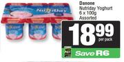 Danone Nutriday Yoghurt Assorted-6 x 100g Per Pack