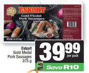 Eskort Gold Medal Pork Sausages-375g Per Pack