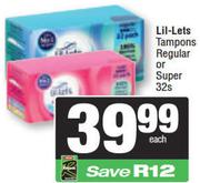 Lil-Lets Tampons Regular Or Super-32s Each