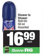 Shower To Shower Roll On Assorted-50ml Each