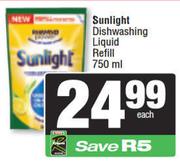 Sunlight Dishwashing Liquid Refill-750ml Each