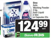 Omo Auto Washing Powder 3Kg, Auto Liquid 2L Or Capsules 22s-Each