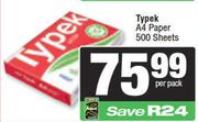 Typek A4 Paper 500 Sheets-Per Pack