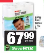 Spar Toilet Tissue 2 Ply-9s Per Pack