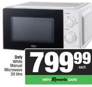 Defy White Manual Microwave-20L Each