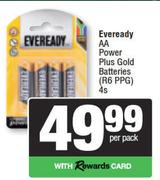 Everyday AA Power Plus Gold Batteries R6 PPG-4s Per Pack