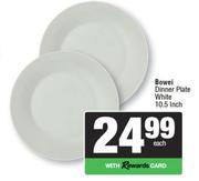 Bowei Dinner Plate White 10.5 Inch-Each