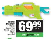 National Stationery Plastic Water Gun Pump Action 39cm Assorted-Each