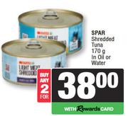Spar Shredded Tuna In Oil Or Water-For 2 x 170g