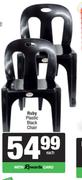 Ruby Plastic Black Chair-Each