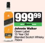Johnnie Walker Green Label 15 year Old Blended Scotch Whisky-750ml