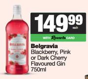 Belgravia Blackberry, Pink Or Dark Cherry Flavoured Gin-750ml Each