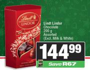 Lindt Lindor Chocolate Assorted (Excl. Milk & White)-200gm