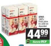 Spar 100% Fruit Juice Assorted-6 x 200ml Per Pack