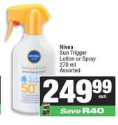 Nivea Sun Trigger Lotion Or Spray Assorted-270ml Each