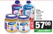 Purity Baby Food 125ml Or Puree 110ml Assorted-For Any 4