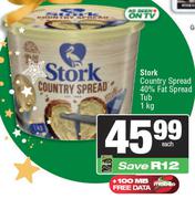 Stork Country Spread 40% Fat Spread Tub-1Kg Each