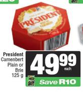 President Camembert Plain Or Brie-125g Each