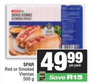 Spar Red Or Smoked Viennas-500g Per Pack
