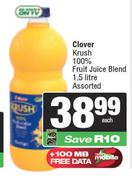 Clover Krush 100% Fruit Juice Blend Assorted-1.5L Each
