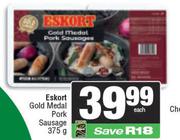 Eskort Gold Medal Pork Sausage-375g Each