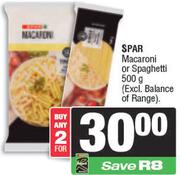 Spar Macaroni Or Spaghetti-For 2 x 500g