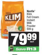 Nestle Klim Full Cream Instant Milk Powder-500g Each