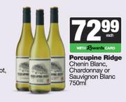 Porcupine Ridge Chenin Blanc, Chardonnay Or Sauvignon Blanc-750ml Each