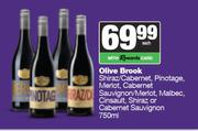 Olive Brook Shiraz/Cabernet,Pinotage,Merlot,Caberne Sauvignon/Merlot/Malbec,Cinsault,Shiraz-750ml EA