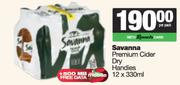 Savanna Premium Cider Dry Handies-12 x 330ml Per Pack