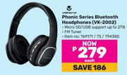 Volkano Phonic Series Bluetooth Headphones VK-2002 (769171/73/794385-Each
