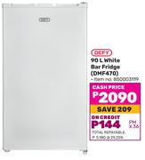 Defy 90Ltr White Bar Fridge DMF470