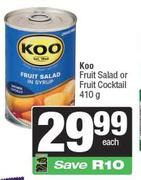 Koo Fruit Salad Or Fruit Cocktail-410g Each