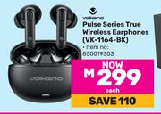 Volkano Pulse Series True Wireless Earphones VK-1164-BK (850019303)