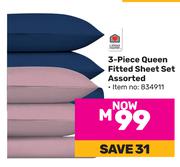 3-Piece Queen Fitted Sheet Set Assorted 834911