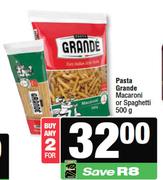 Pasta Grande Macaroni Or Spaghetti-For 2 x 500g