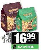Eezee Noodles Value Pack Assorted-5 x 65g Per Pack