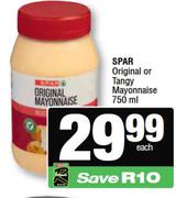 Spar Original Or Tangy Mayonnaise-750ml Each