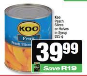 Koo Peach Slices Or Halves In Syrup-825g 