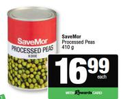 SaveMor Processed Peas-410g Each