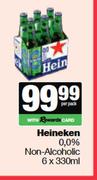 Heineken 0.0% Non Alcoholic-6 x 330ml Per Pack
