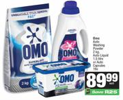 Omo Auto Washing Powder 2Kg, Auto Liquid 1.5L Or Auto Capsules 16s-Each